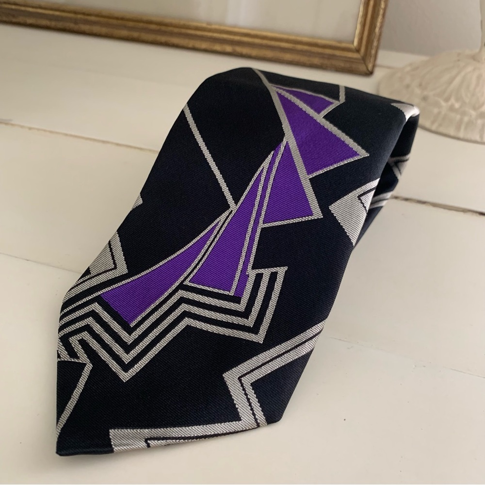 Ralph Lauren Purple Label Geometric Art Deco Tie